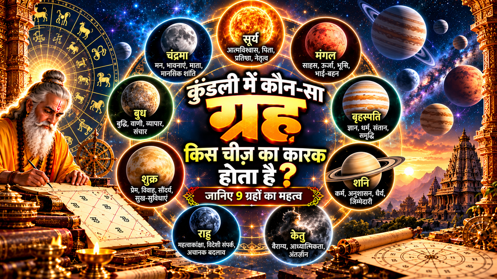 कुंडली में कौन-सा ग्रह किस चीज़ का कारक होता है? जानिए 9 ग्रहों का महत्व
