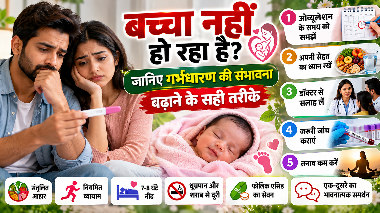 बच्चा नहीं हो रहा है? जानिए गर्भधारण की संभावना बढ़ाने के सही तरीके