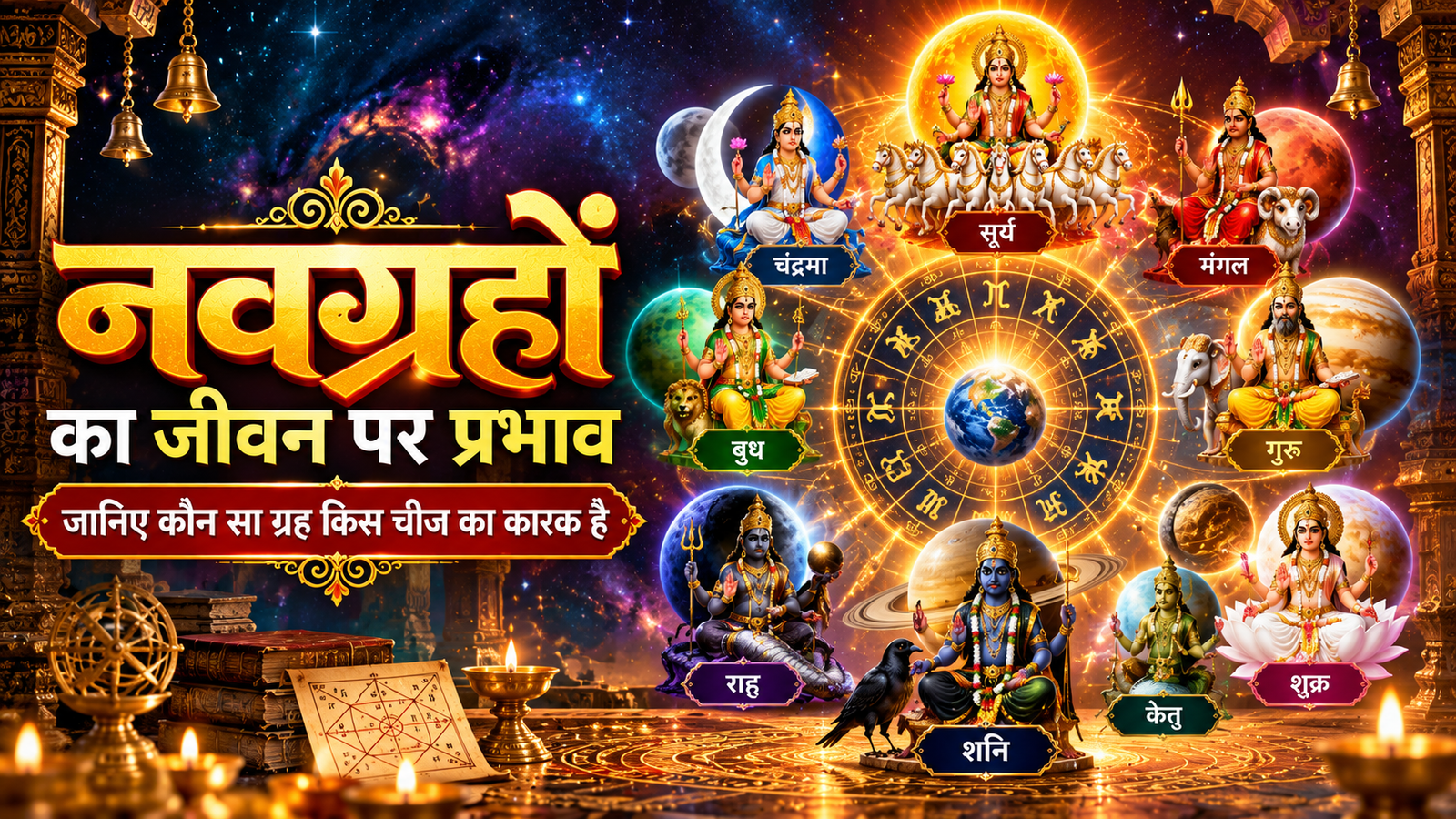 नवग्रहों का जीवन पर प्रभाव: जानिए कौन सा ग्रह किस चीज का कारक है